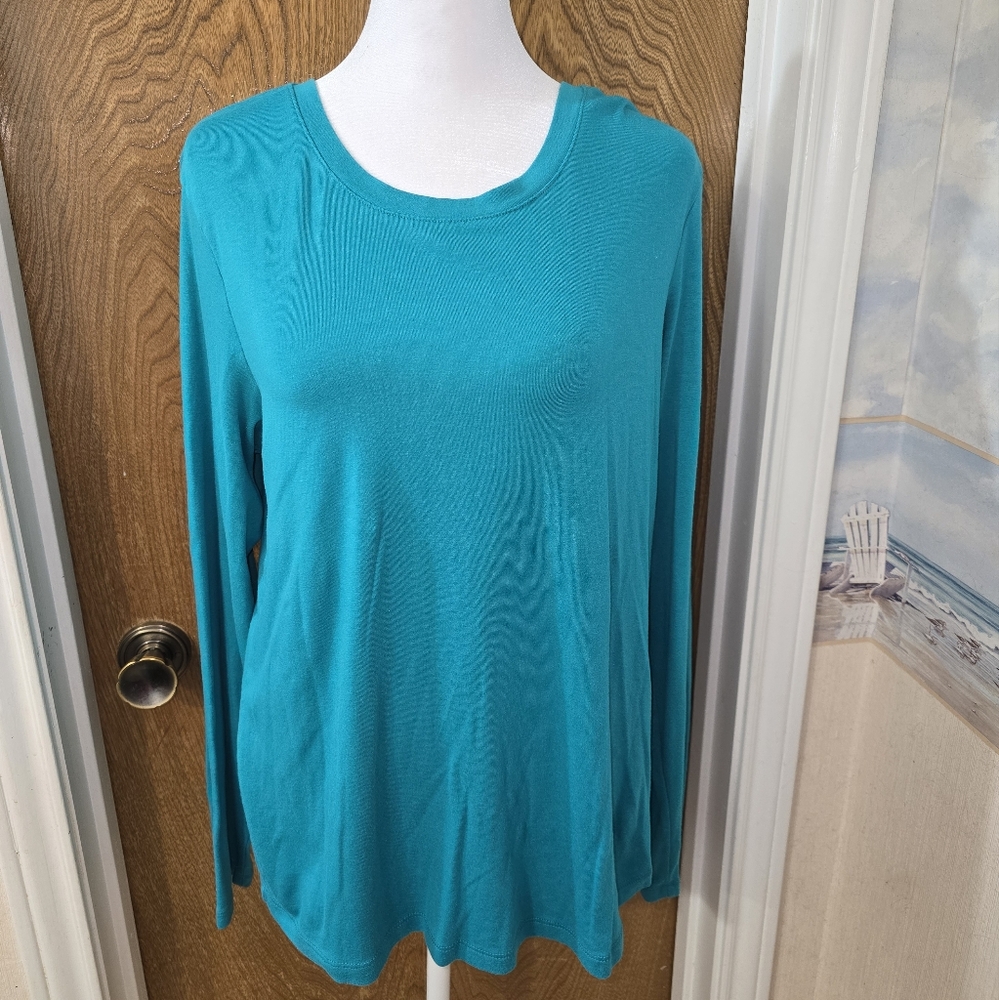 Eddie Bauer Turquoise Long Sleeve Women's Tee